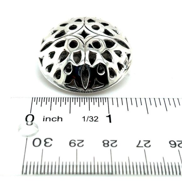 John Hardy Estate Large Button Clip on Earrings 1.5" Sterling Silver JH57 - Picture 3 of 8